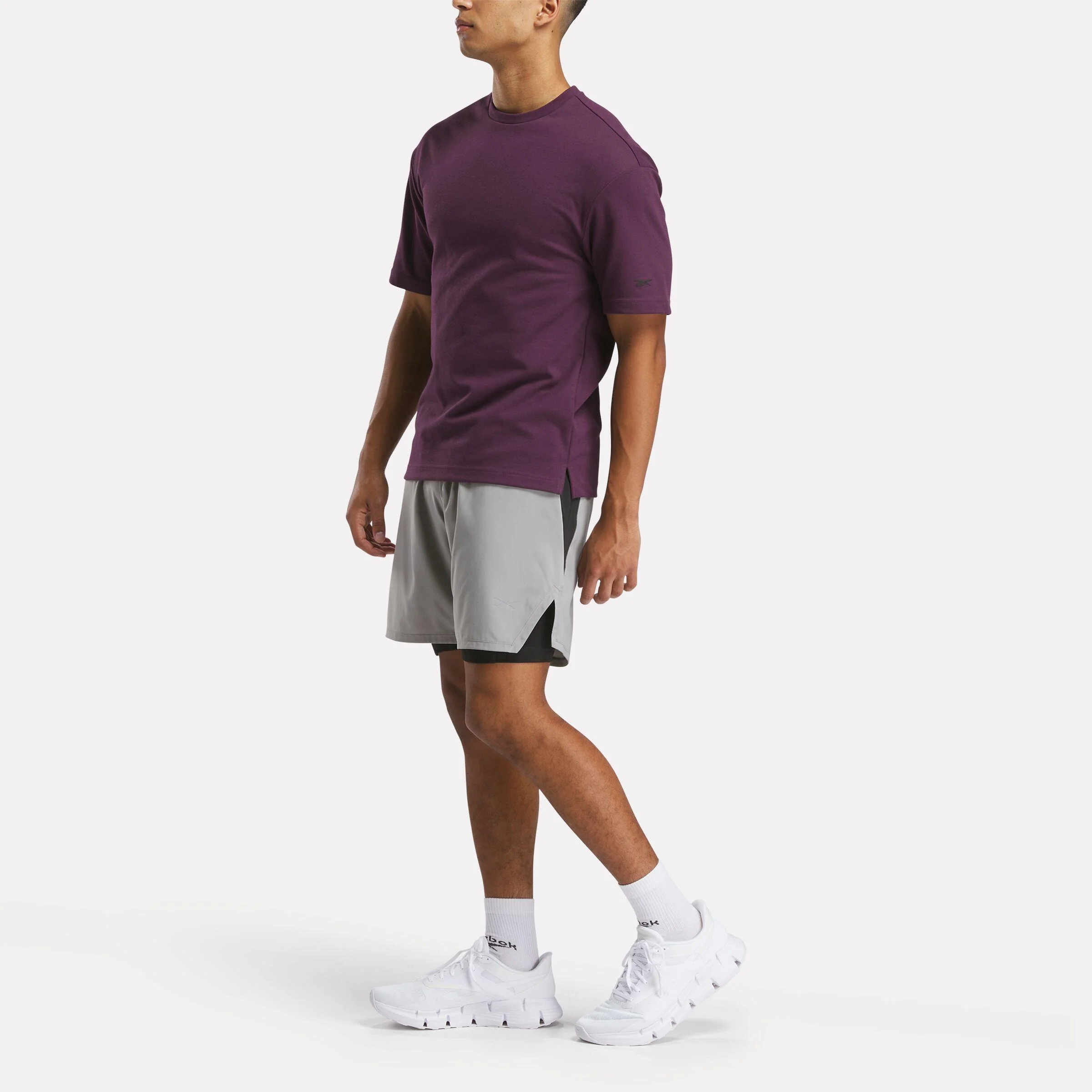 Reebok Apparel Men Running Two-In-One Shorts 5" GREY 3 - Image 2