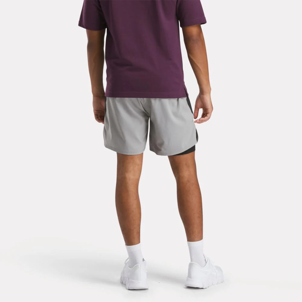 Reebok Apparel Men Running Two-In-One Shorts 5" GREY 3 - Image 3