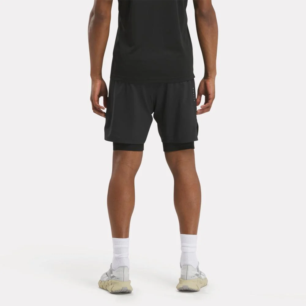Reebok Apparel Men Running Two-in-One Shorts BLACK - Image 3
