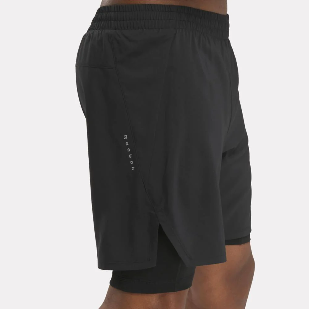 Reebok Apparel Men Running Two-in-One Shorts BLACK - Image 4