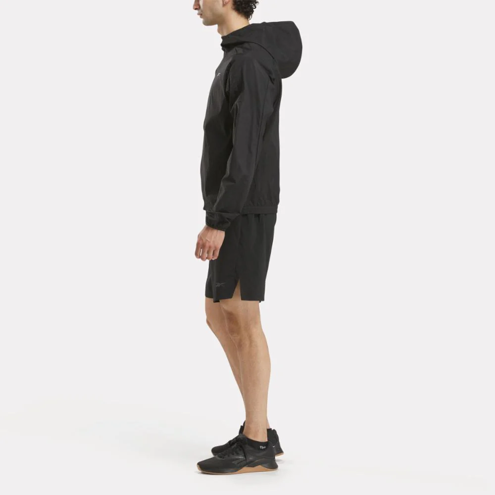 Reebok Apparel Men Running Woven Wind Jacket BLACK - Image 2