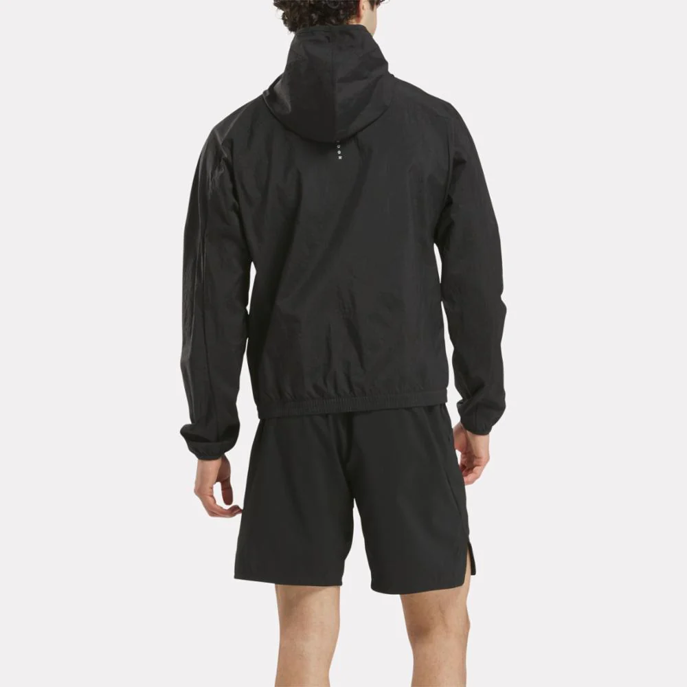 Reebok Apparel Men Running Woven Wind Jacket BLACK - Image 3
