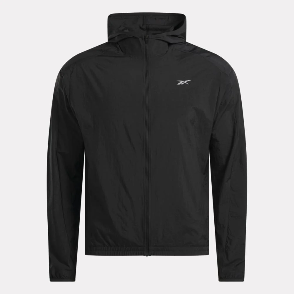 Reebok Apparel Men Running Woven Wind Jacket BLACK - Image 4