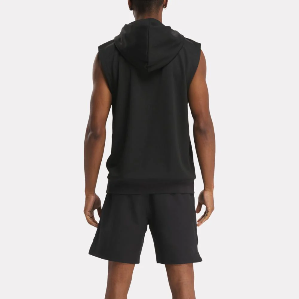 Reebok Apparel Men Strength Sleeveless Hoodie BLACK - Image 3