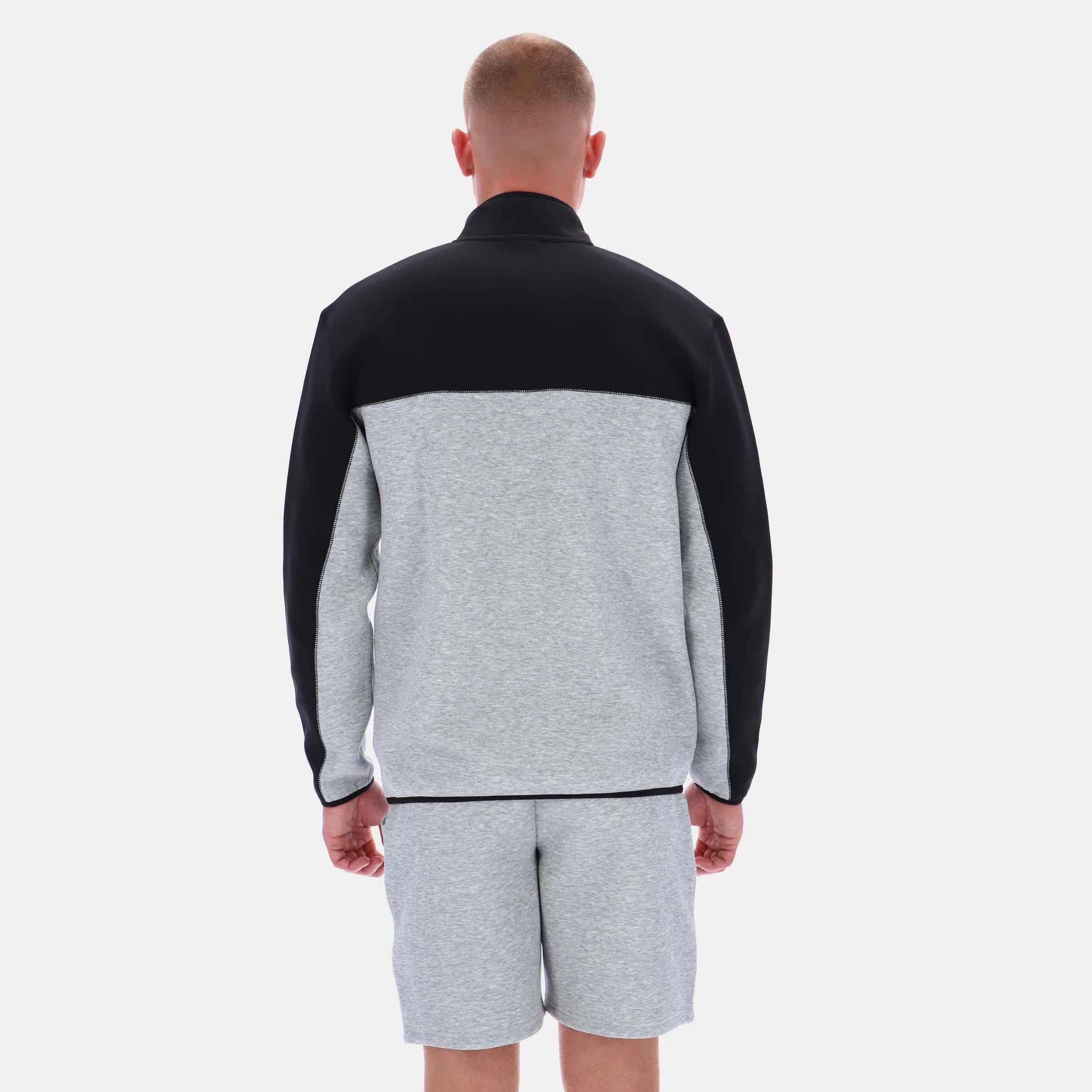 Reebok Apparel Men Studio Half-Zip Fleece GREY MARL/BLACK - Image 2