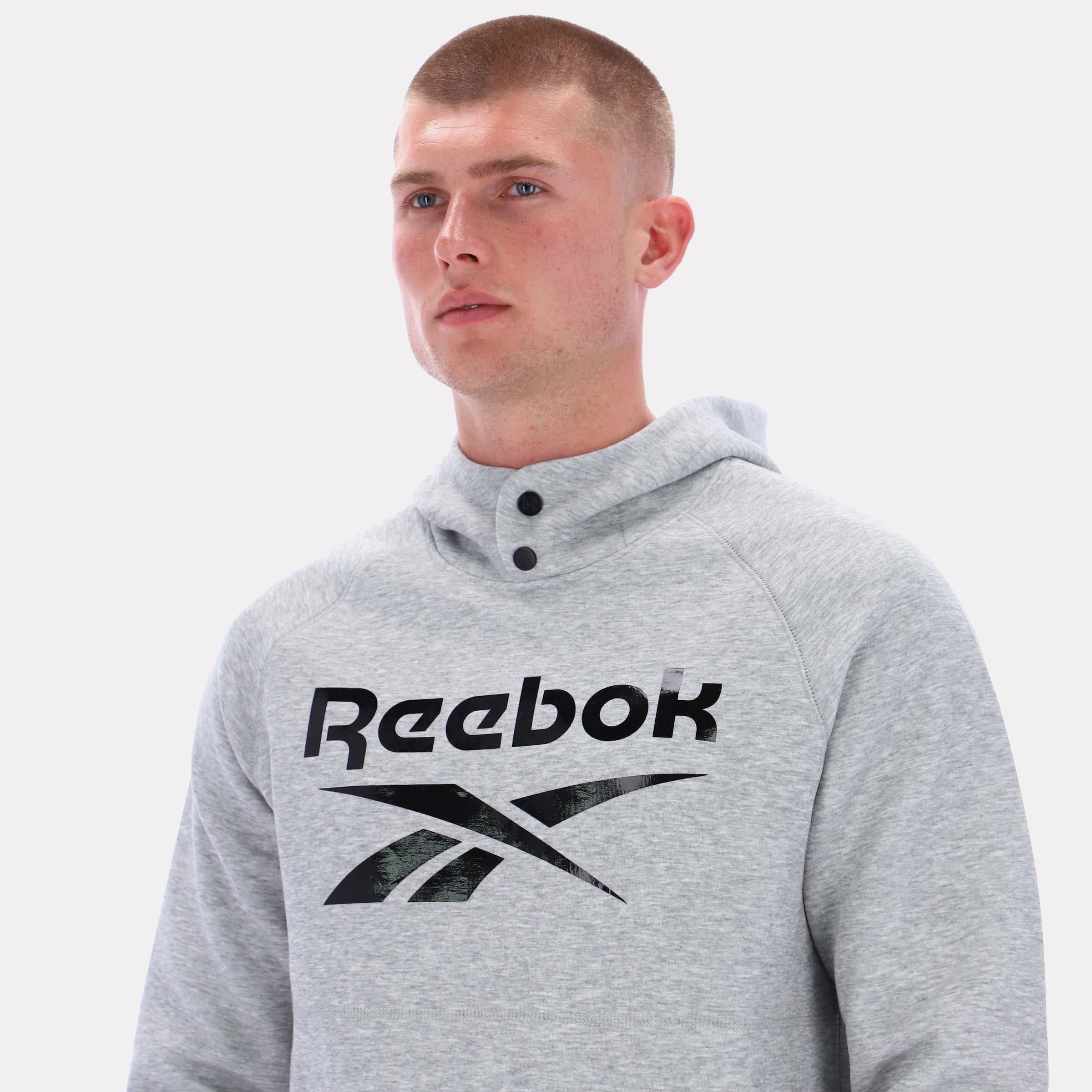 Reebok Apparel Men Studio Structure Hoodie GREY MARL - Image 3