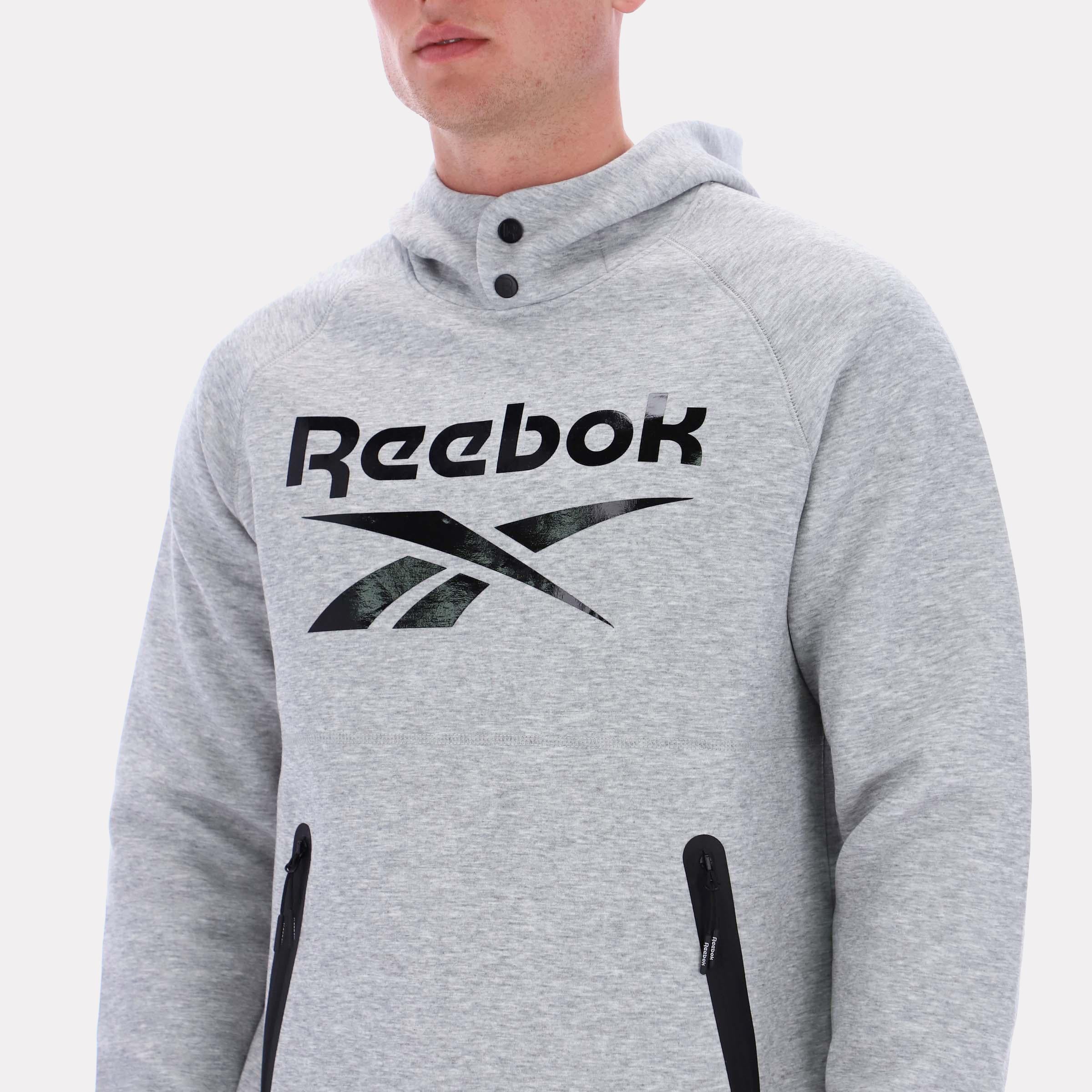 Reebok Apparel Men Studio Structure Hoodie GREY MARL - Image 4