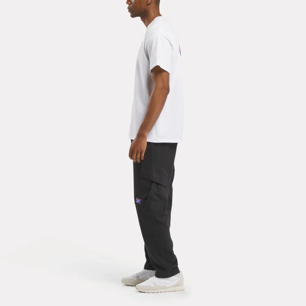 Reebok Apparel Men Team Tradition Fleece Cargo Pants BLACK - Image 2