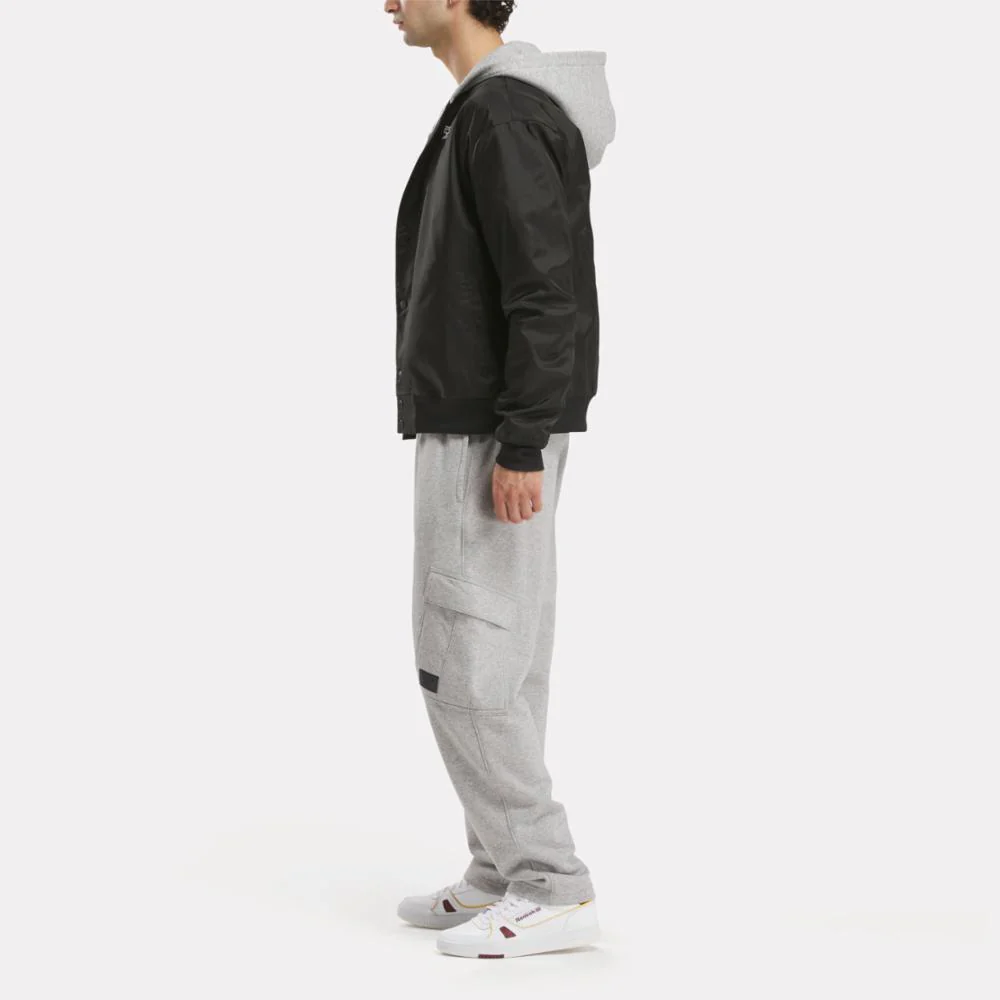 Reebok Apparel Men Team Tradition Fleece Cargo Pants MGREYH - Image 2