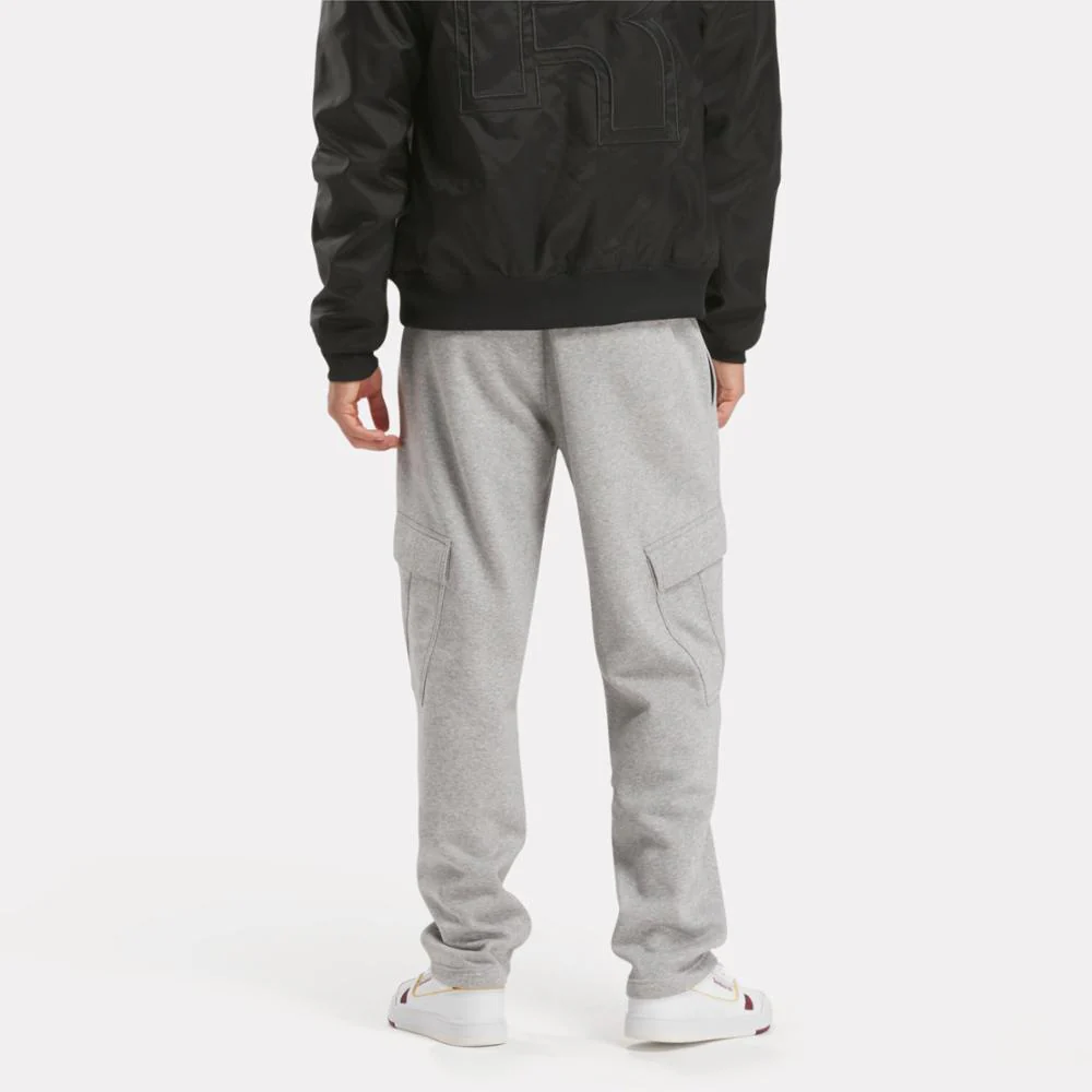 Reebok Apparel Men Team Tradition Fleece Cargo Pants MGREYH - Image 3