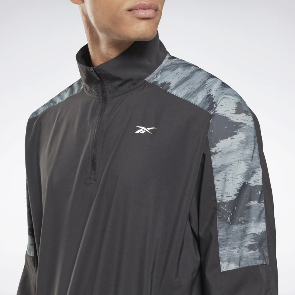 Reebok Apparel Men Training Camo 1/4 Zip Long-Sleeve Top NGHBLK - Image 4