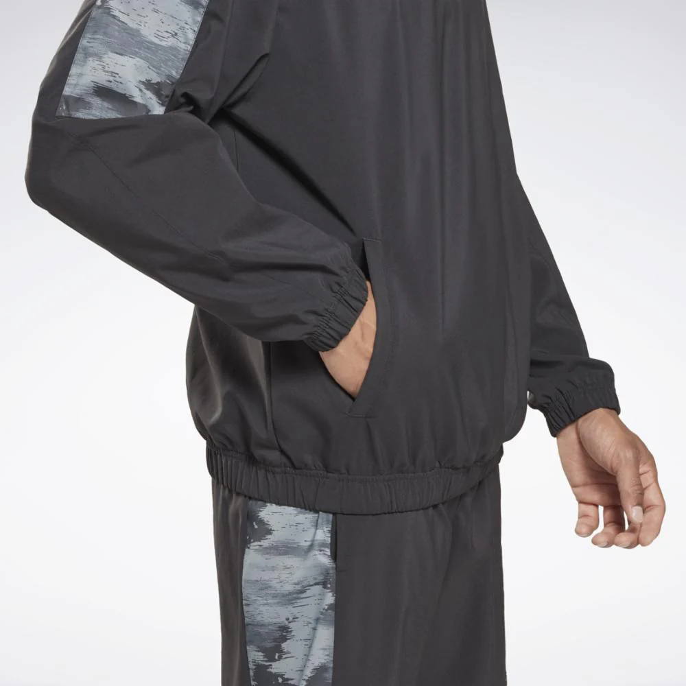 Reebok Apparel Men Training Camo 1/4 Zip Long-Sleeve Top NGHBLK - Image 5