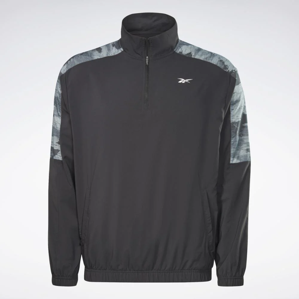 Reebok Apparel Men Training Camo 1/4 Zip Long-Sleeve Top NGHBLK - Image 6