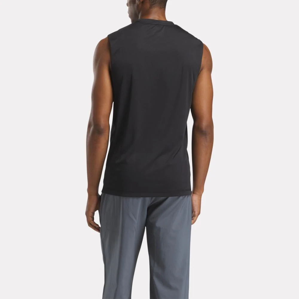 Reebok Apparel Men Training Sleeveless Tech T-Shirt BLACK - Image 3