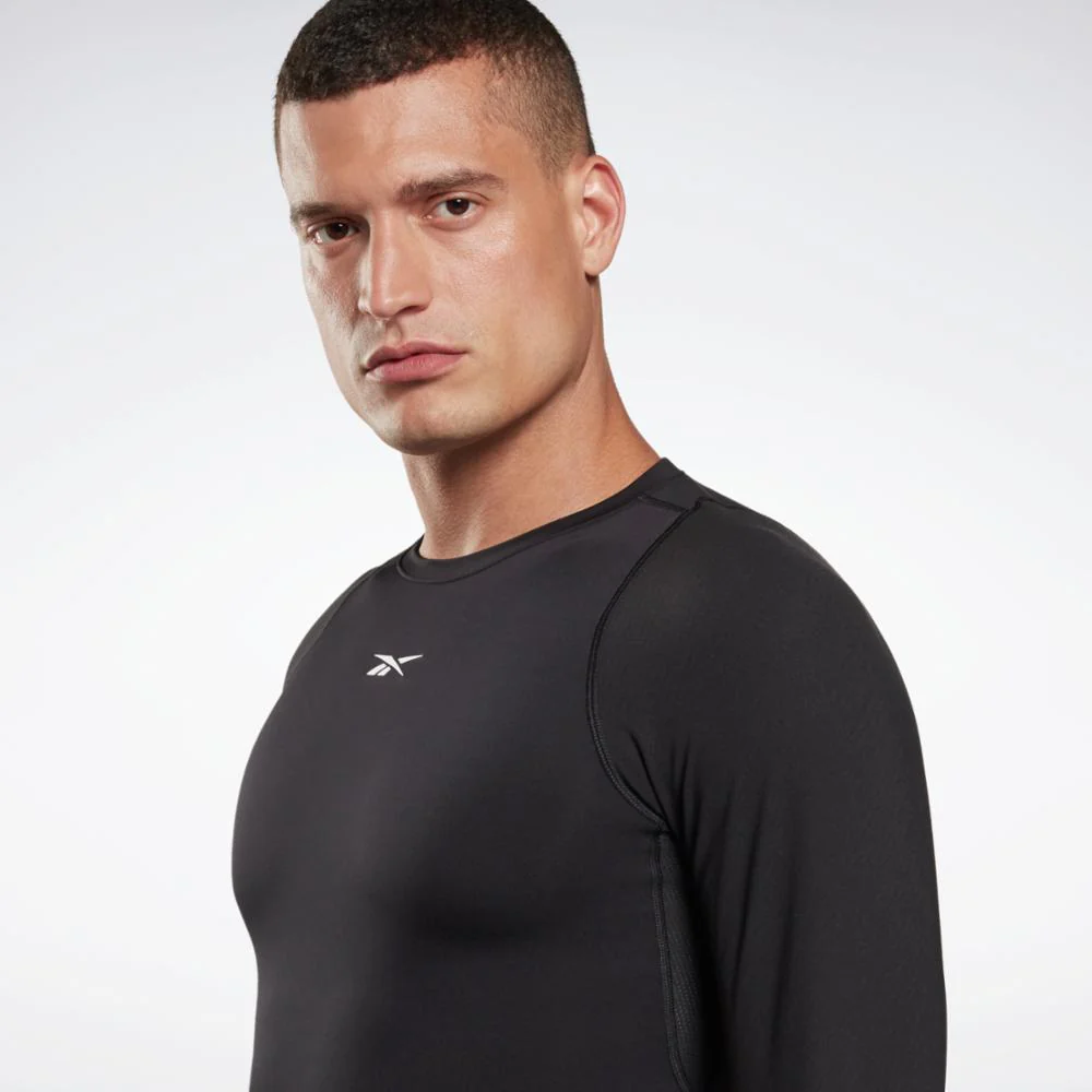 Reebok Apparel Men United By Fitness Compression Long Sleeve Shirt BLACK - Image 4
