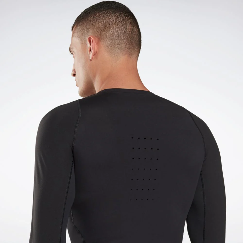 Reebok Apparel Men United By Fitness Compression Long Sleeve Shirt BLACK - Image 5