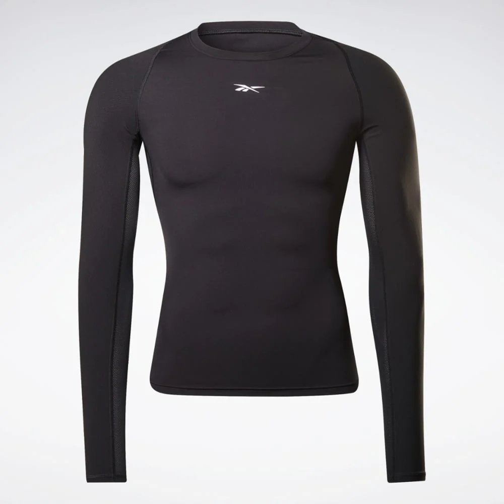 Reebok Apparel Men United By Fitness Compression Long Sleeve Shirt BLACK - Image 6
