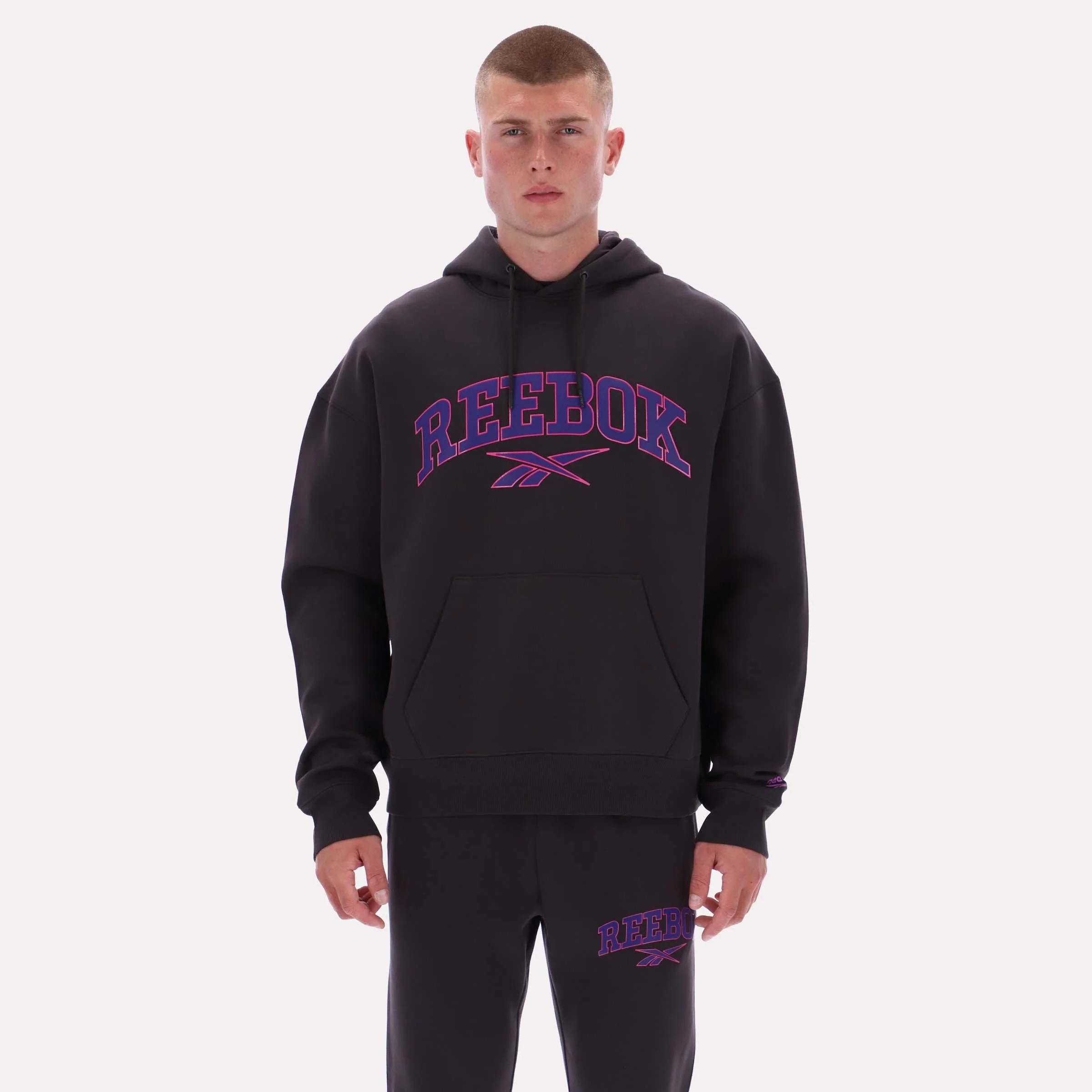 Reebok Apparel Men Varsity Hoodie WASHED BLACK