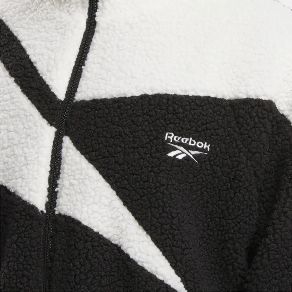 Reebok Apparel Men Vector Icon High-Pile Fleece Jacket BLACK - Image 4