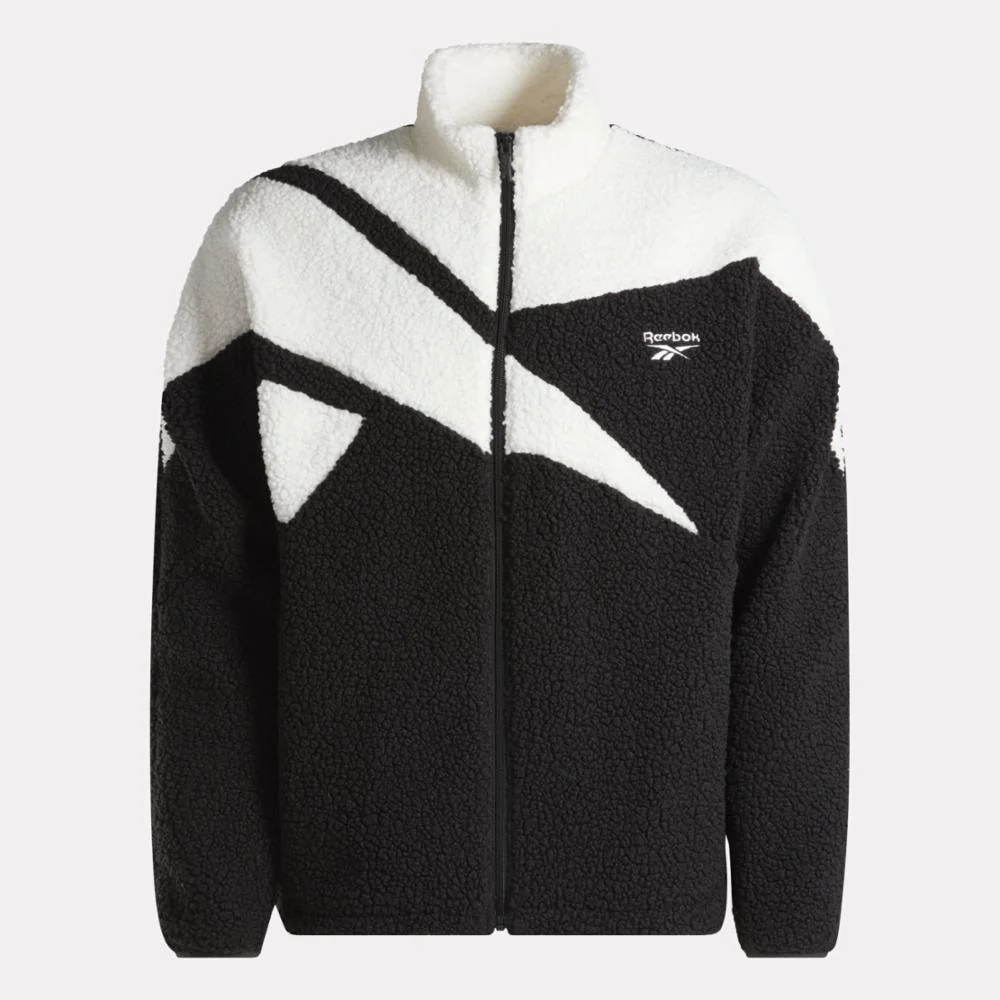 Reebok Apparel Men Vector Icon High-Pile Fleece Jacket BLACK - Image 6
