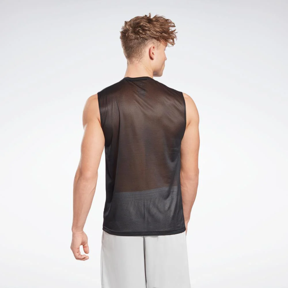 Reebok Apparel Men Workout Ready Sleeveless Tech T-Shirt BLACK - Image 3