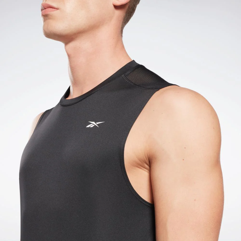 Reebok Apparel Men Workout Ready Sleeveless Tech T-Shirt BLACK - Image 4