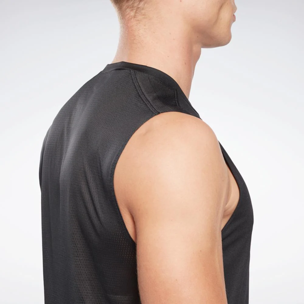 Reebok Apparel Men Workout Ready Sleeveless Tech T-Shirt BLACK - Image 5