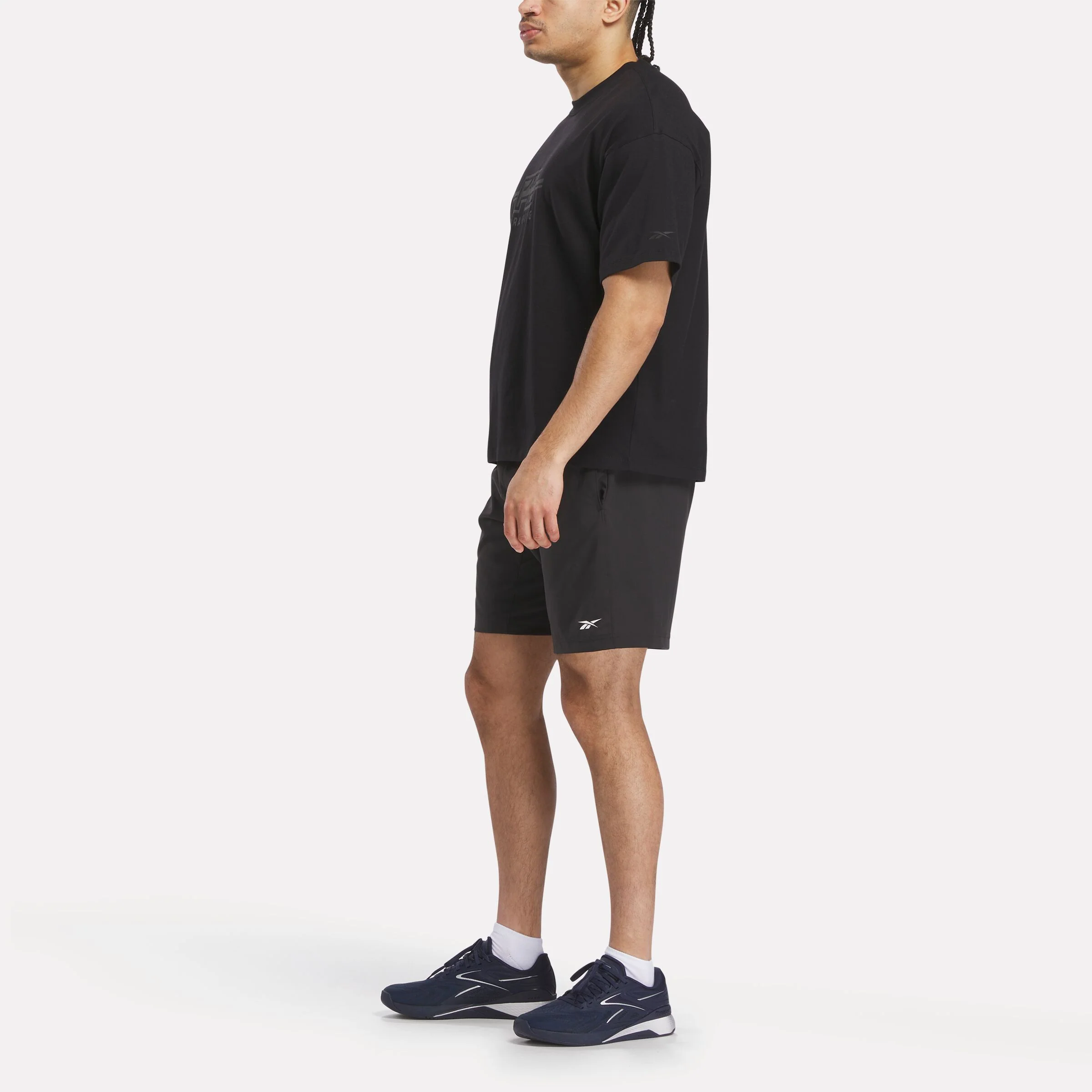 REEBOK APPAREL UNISEX Reebok x F45 Training Tonal Graphic T-Shirt BLACK - Image 2
