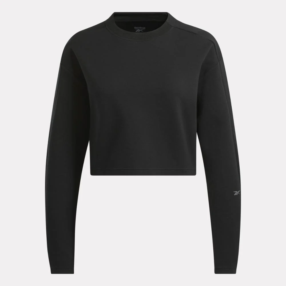 Reebok Apparel Women Active Collective DREAMBLEND Mid-Layer Sweatshirt BLACK - Image 6