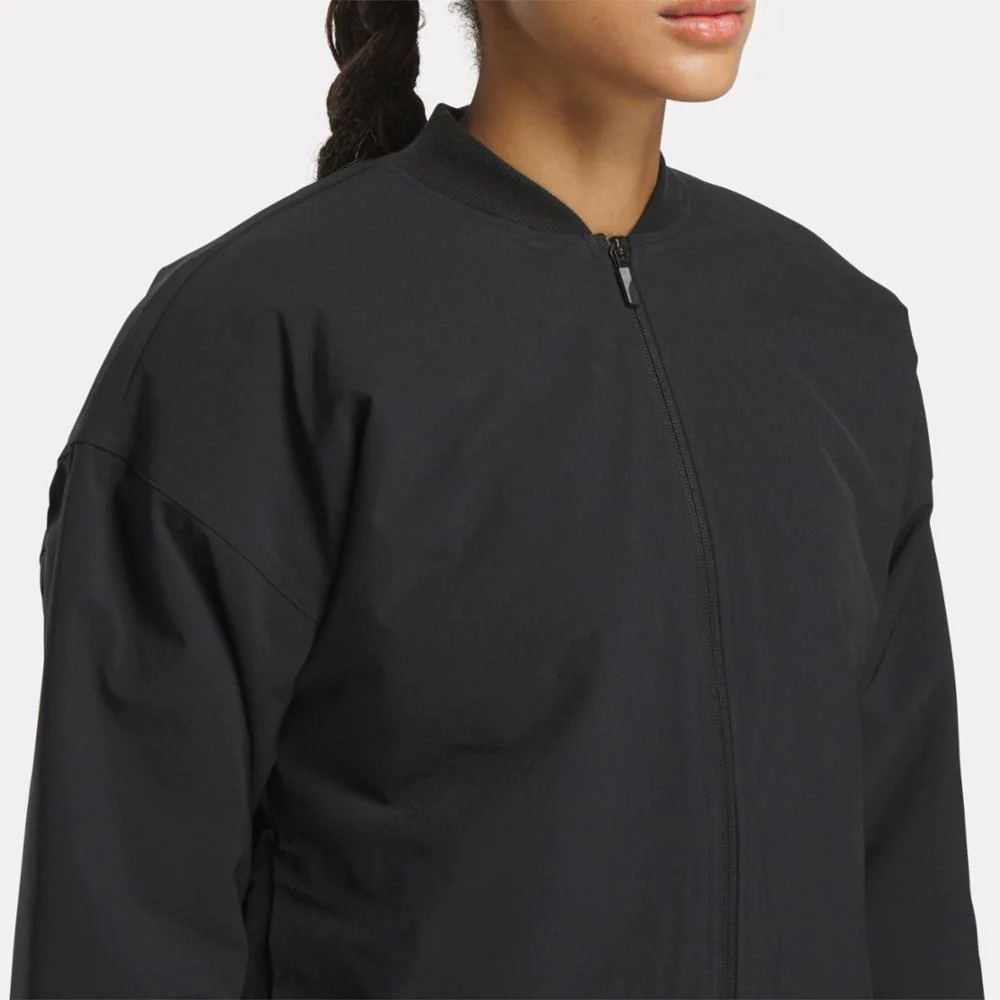 Reebok Apparel Women Active Collective SkyStretch Woven Padded Jacket BLACK - Image 4
