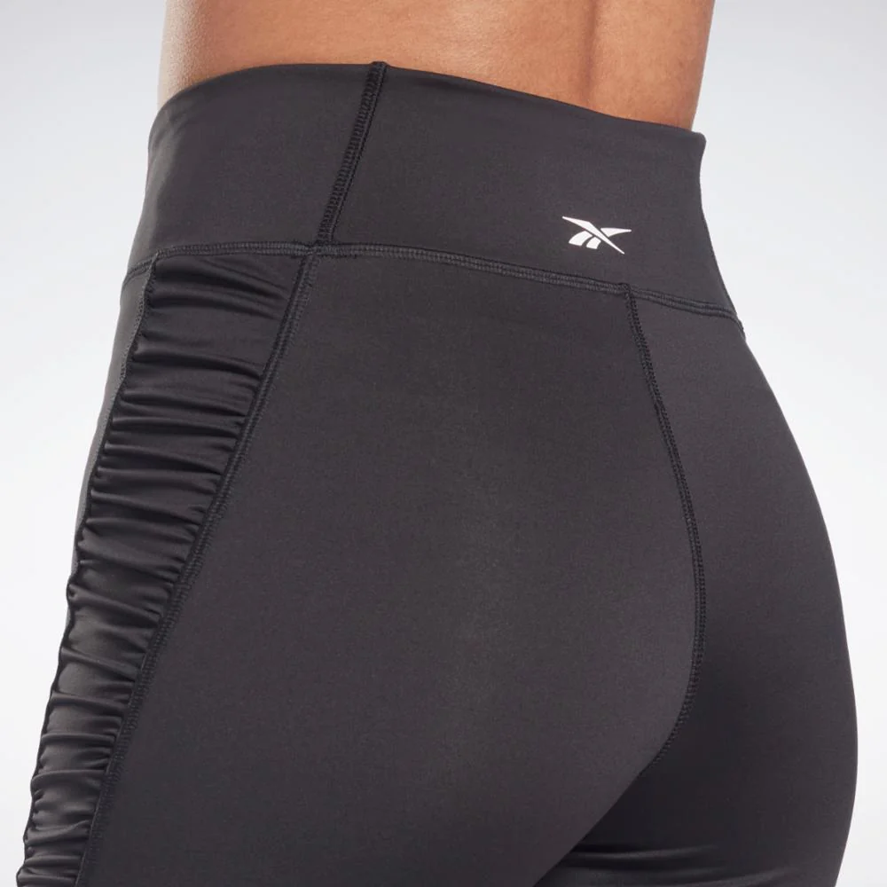 Reebok Apparel Women Bold High-Waisted Ruched Shorts BLACK - Image 5