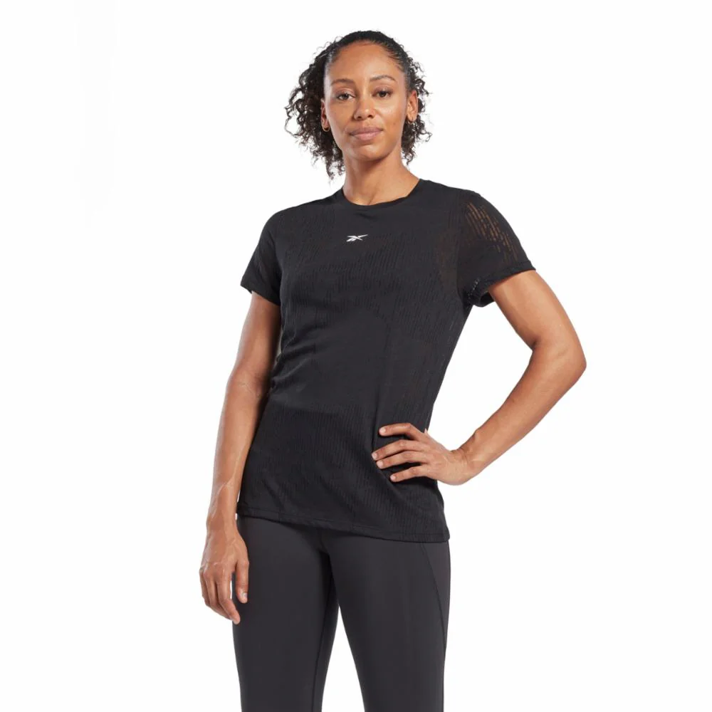 Reebok Apparel Women Burnout T-Shirt BLACK