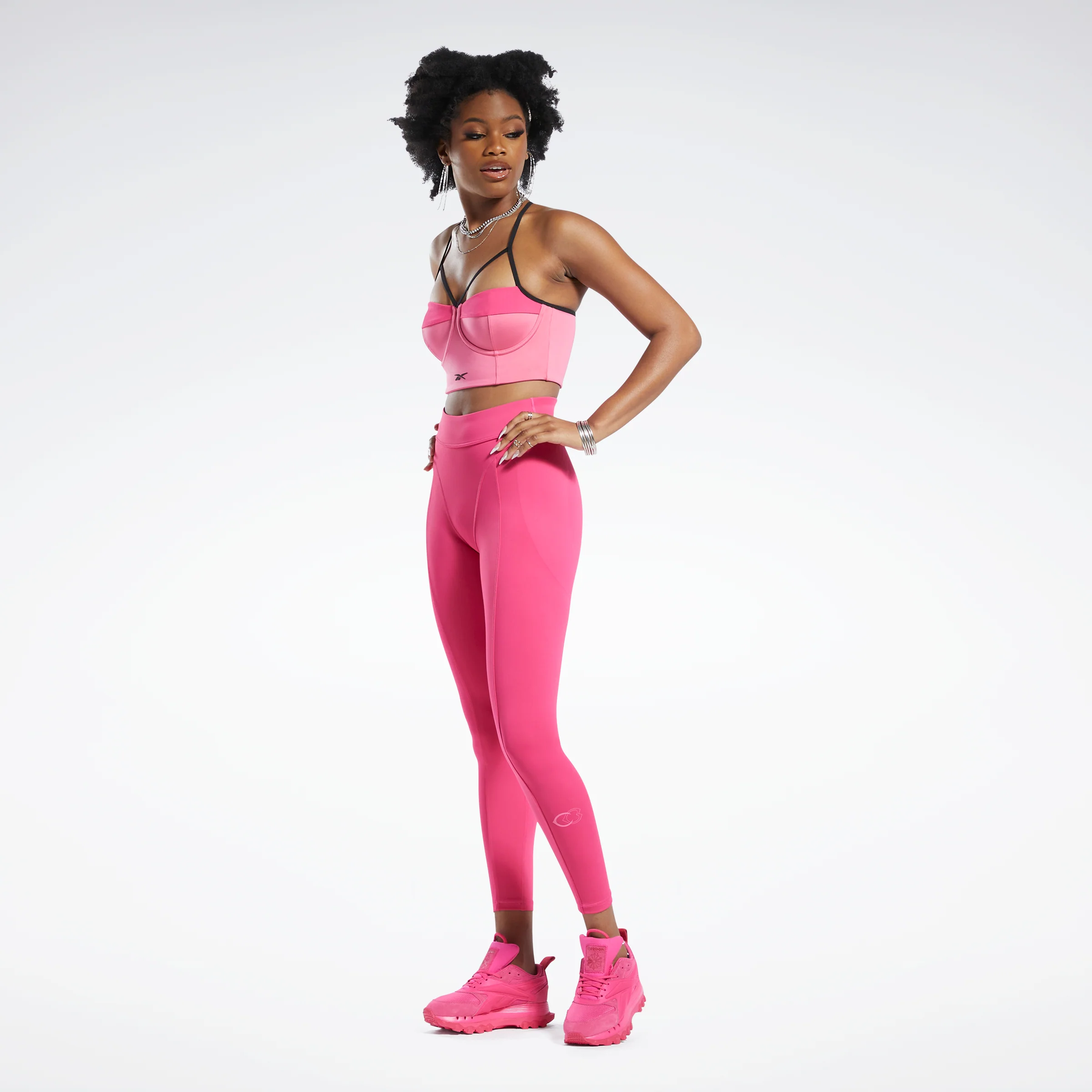 Reebok Apparel Women Cardi B High-Rise Leggings Pnkfus - Image 3
