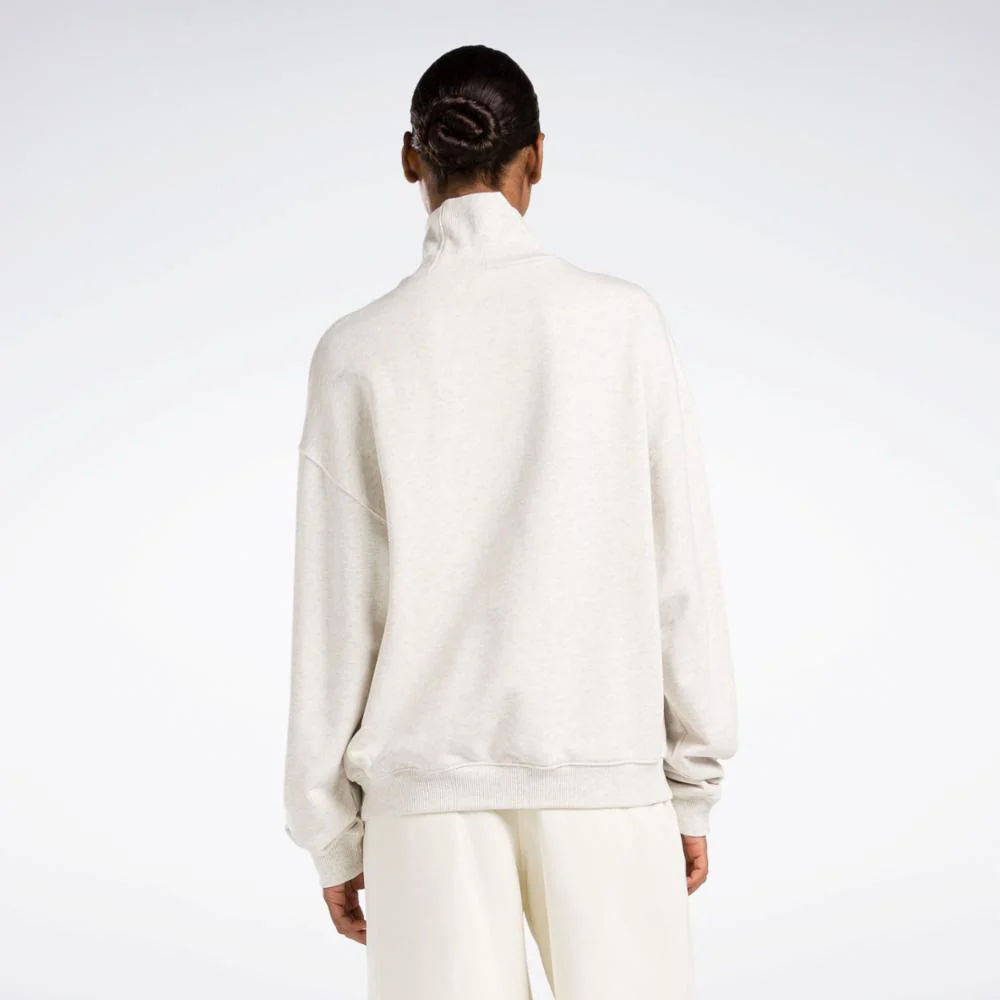 Reebok Apparel Women Classics Archive Essentials Archive Fit Crew Sweatshirt CHALK MEL - Image 3