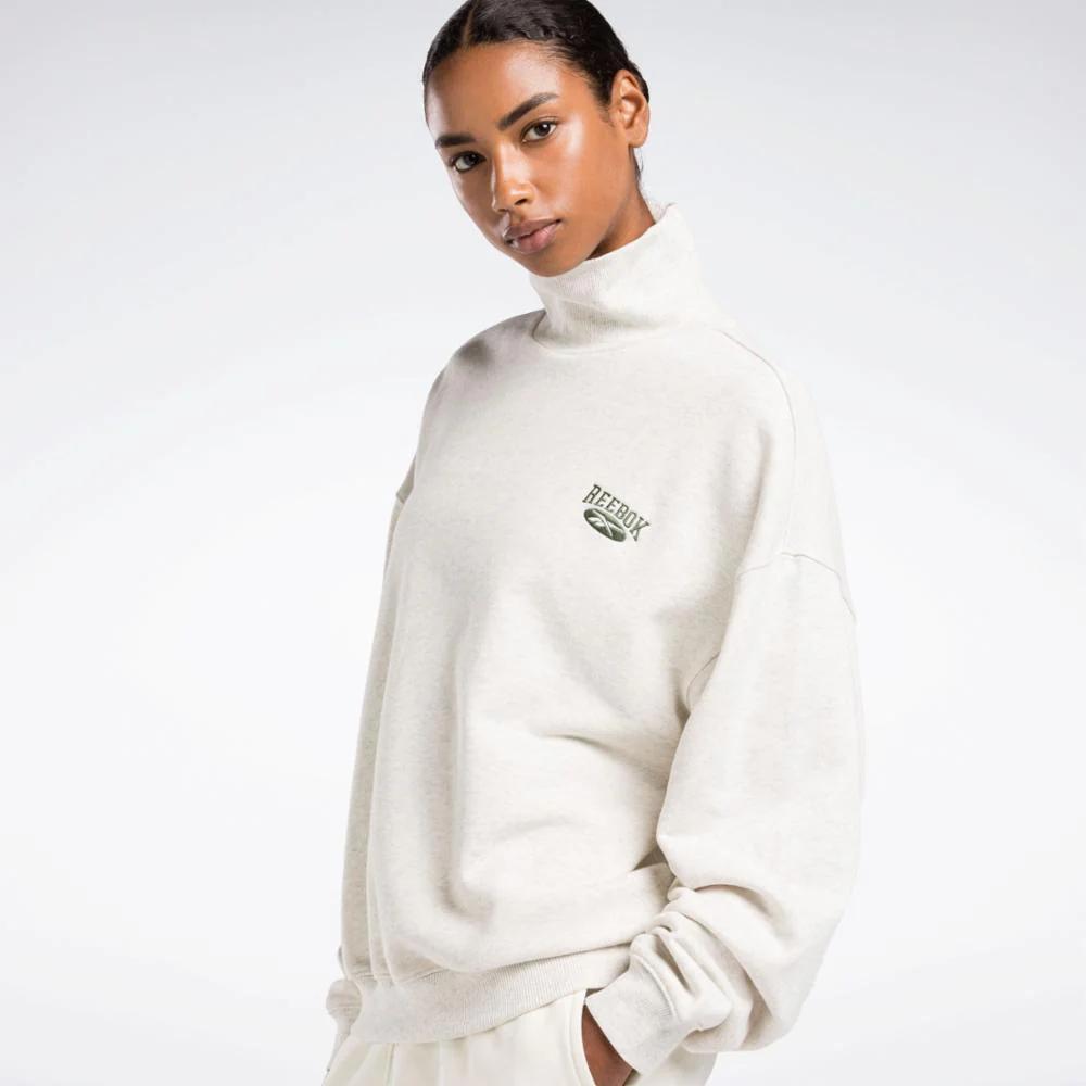 Reebok Apparel Women Classics Archive Essentials Archive Fit Crew Sweatshirt CHALK MEL - Image 4