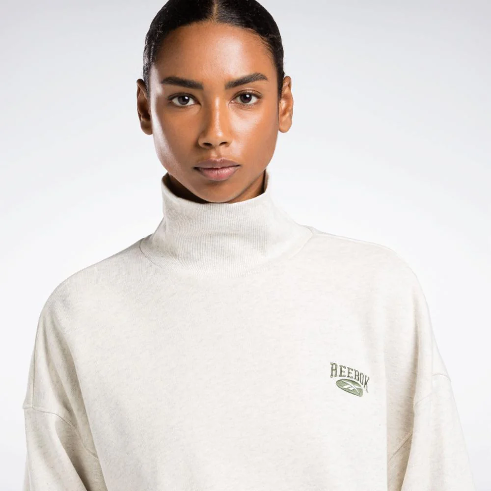 Reebok Apparel Women Classics Archive Essentials Archive Fit Crew Sweatshirt CHALK MEL - Image 5