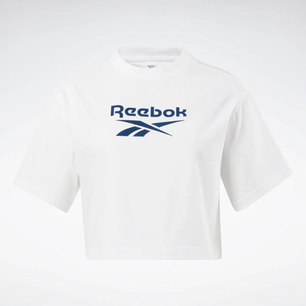 Reebok Apparel Women Classics Big Logo Cropped T-Shirt WHITE - Image 6