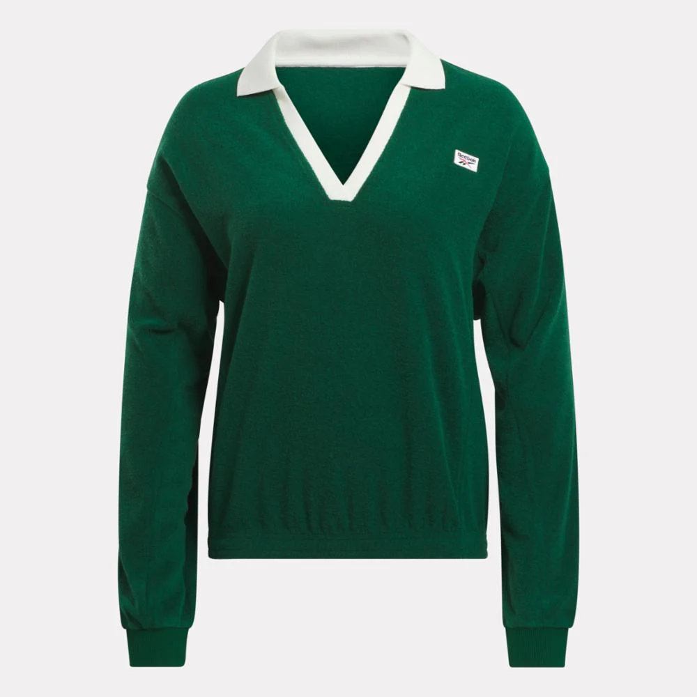 Reebok Apparel Women Classics Court Sport Cover-Up DRKGRN - Image 5