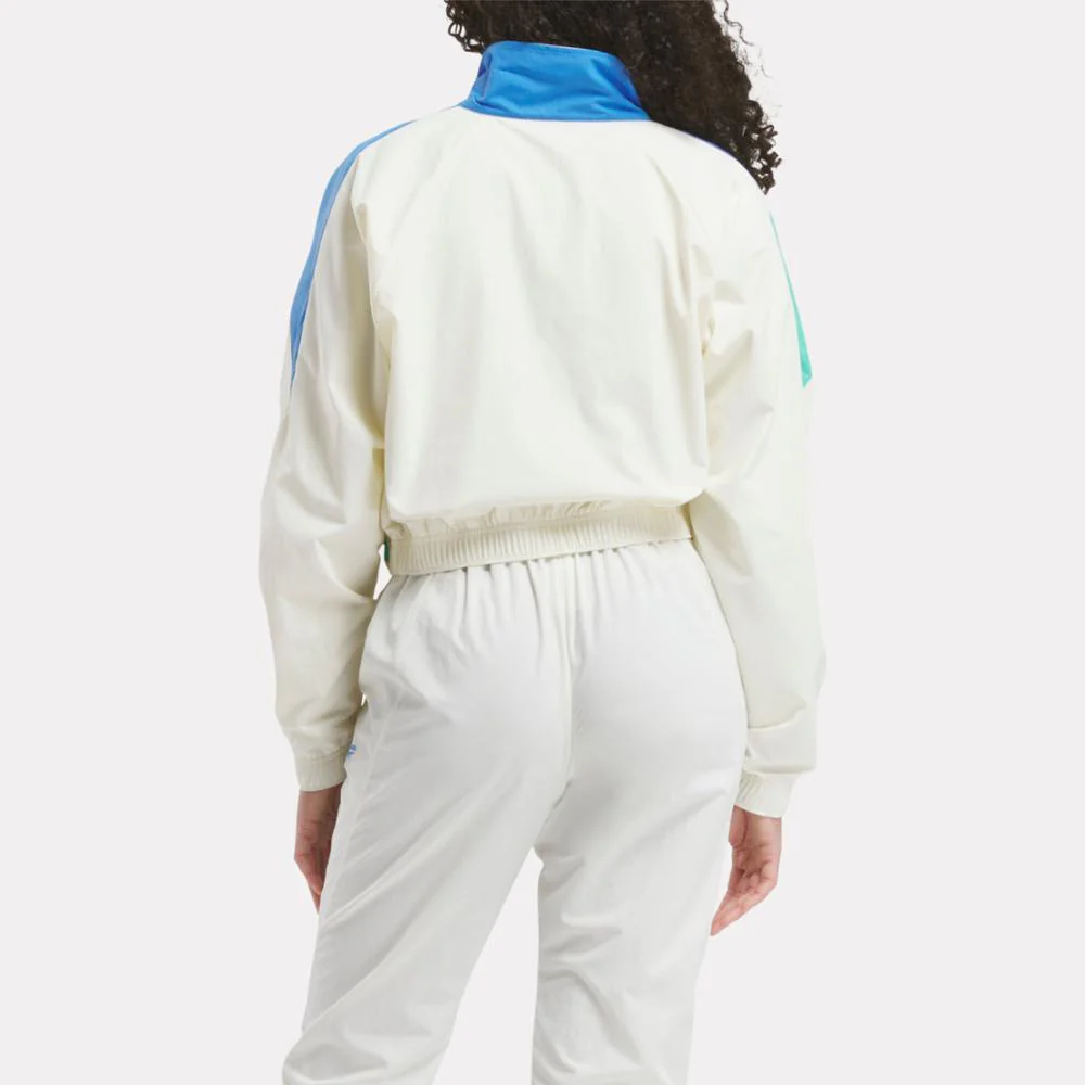 Reebok Apparel Women Classics Franchise Track Jacket VNTG CHALK/KNTCBLU/UNLSHDGREEN - Image 3
