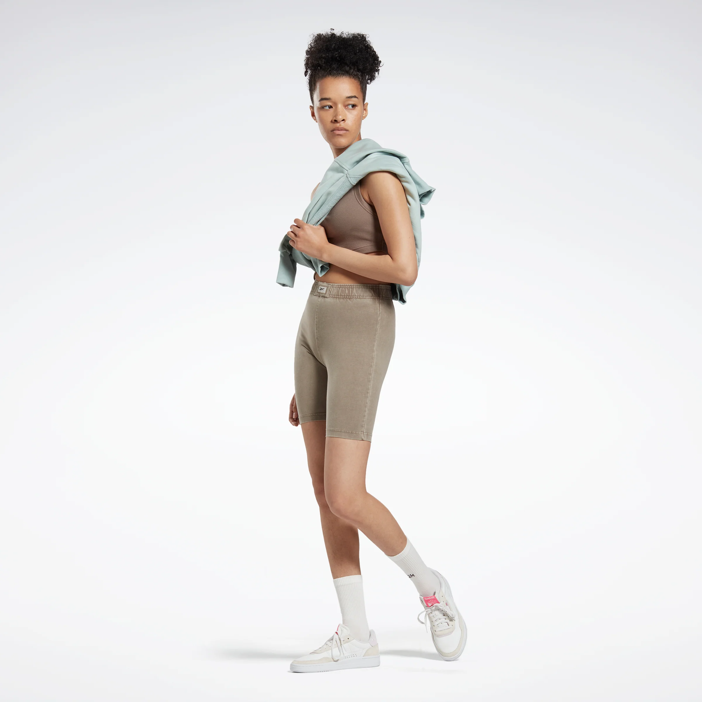 Reebok Apparel Women Classics Natural Dye Legging Shorts Trekgr - Image 2