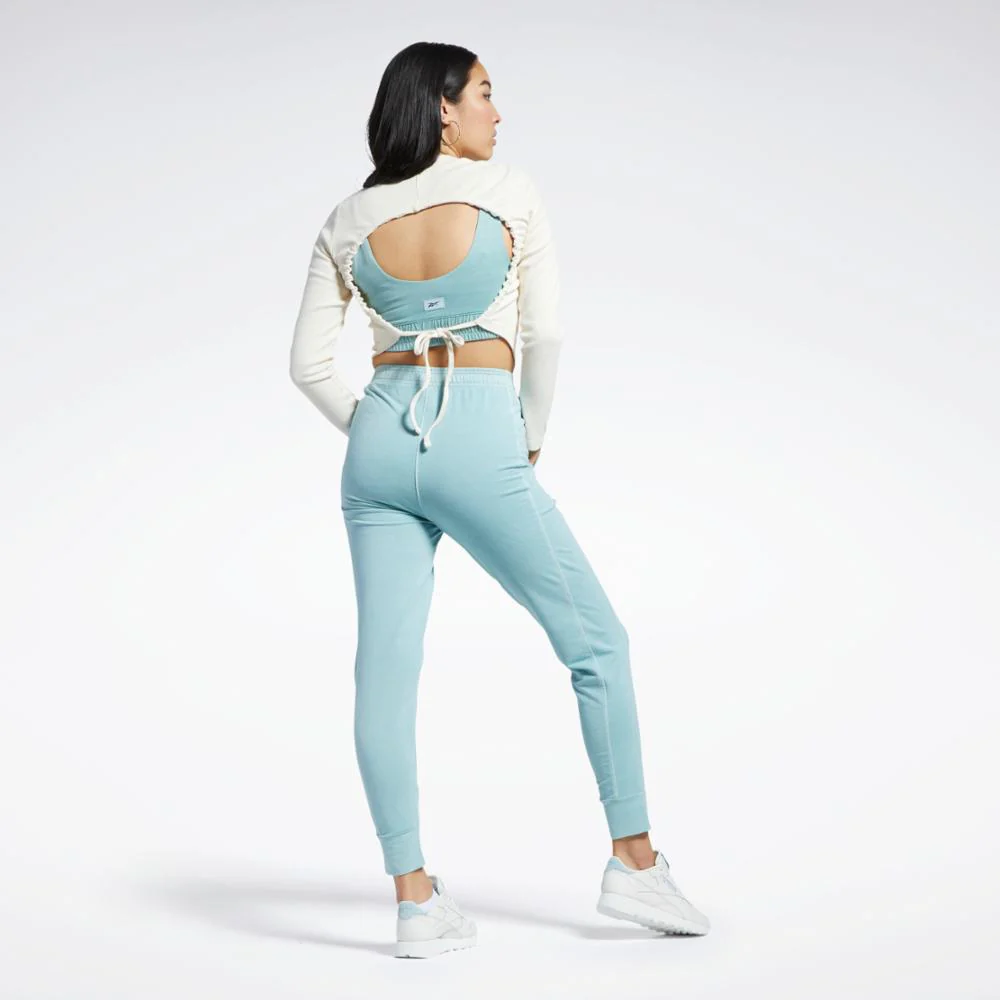 Reebok Apparel Women CLASSICS NATURAL DYE RIBBED WRAP LONG-SLEEVE TOP NONDYE - Image 2