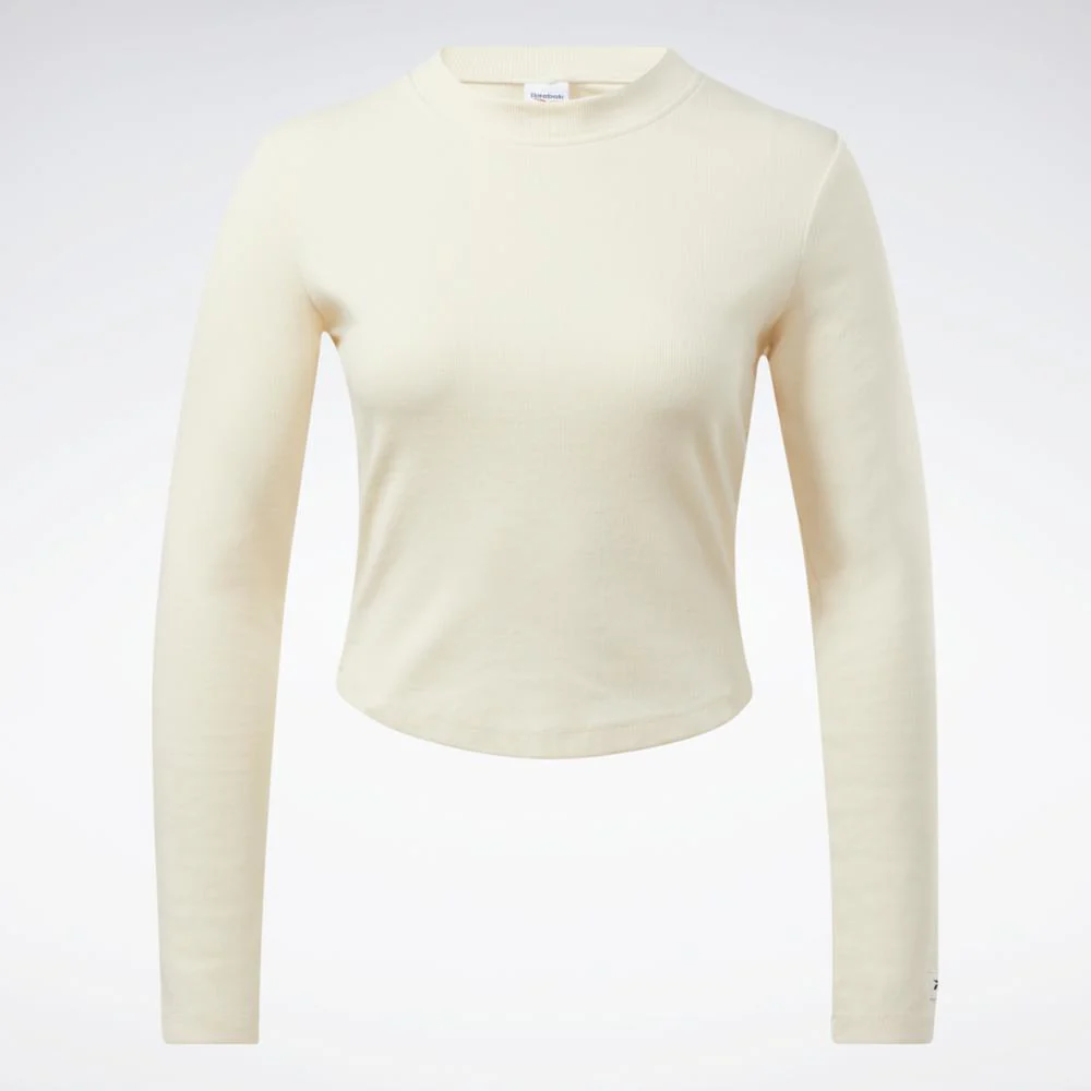 Reebok Apparel Women CLASSICS NATURAL DYE RIBBED WRAP LONG-SLEEVE TOP NONDYE - Image 7