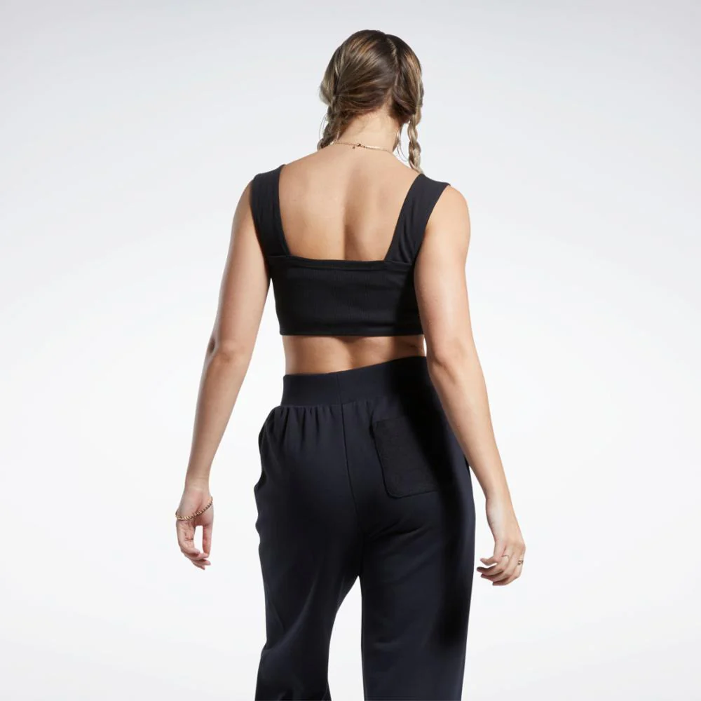 Reebok Apparel Women Classics Ribbed Bra BLACK - Image 3