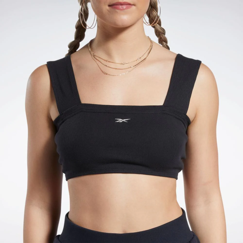 Reebok Apparel Women Classics Ribbed Bra BLACK - Image 4