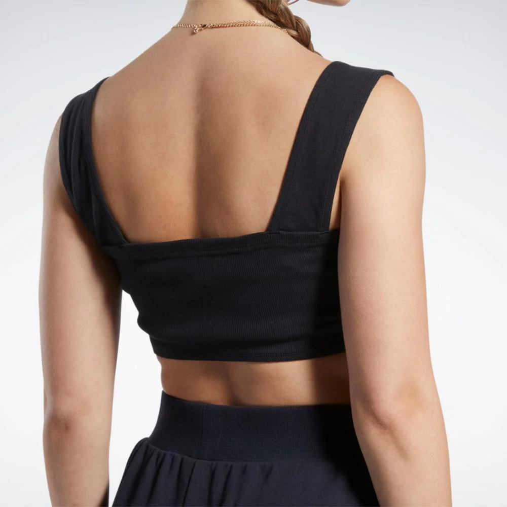 Reebok Apparel Women Classics Ribbed Bra BLACK - Image 5