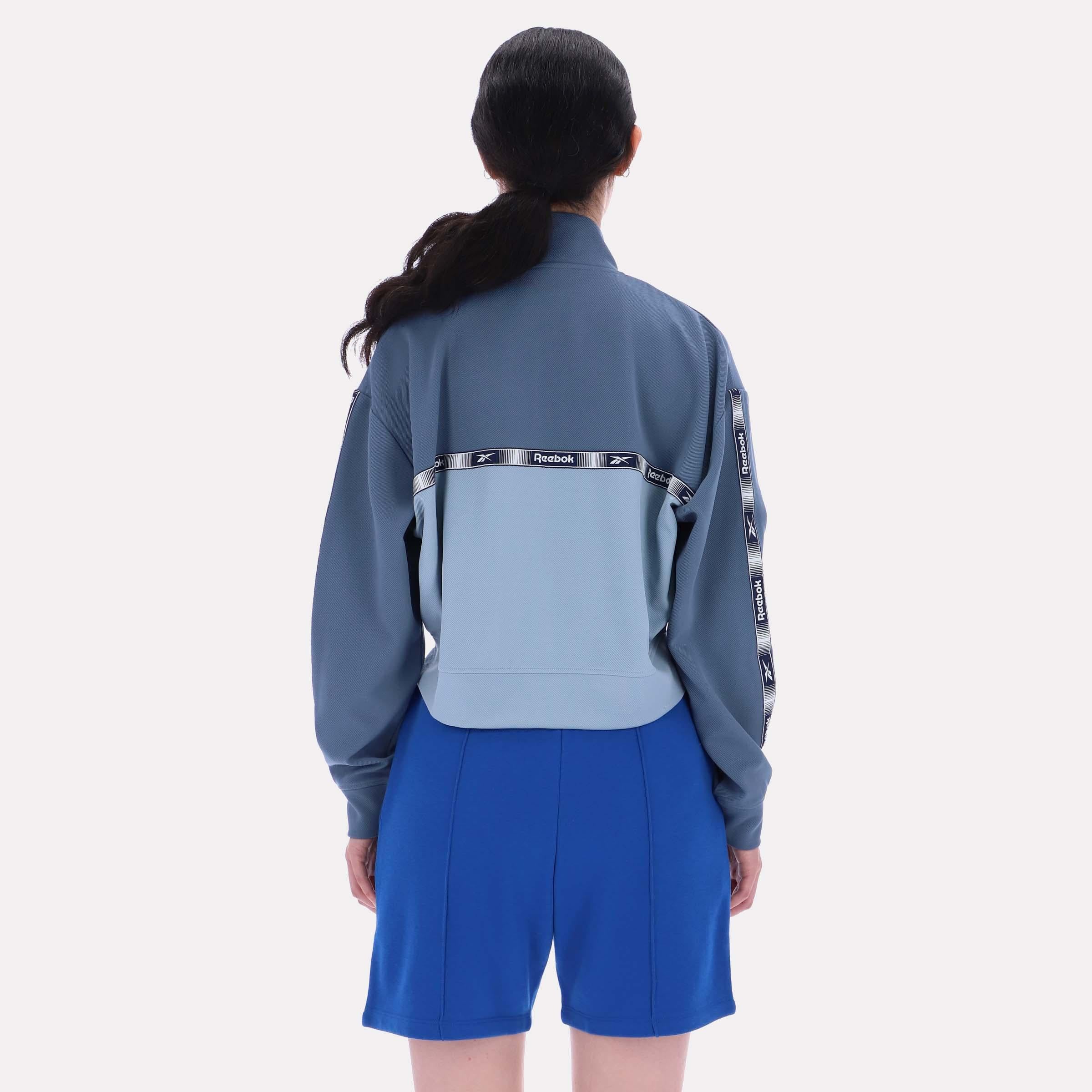Reebok Apparel Women Cropped Vector Track Jacket LEISURE BLUE/SHADOW - Image 2