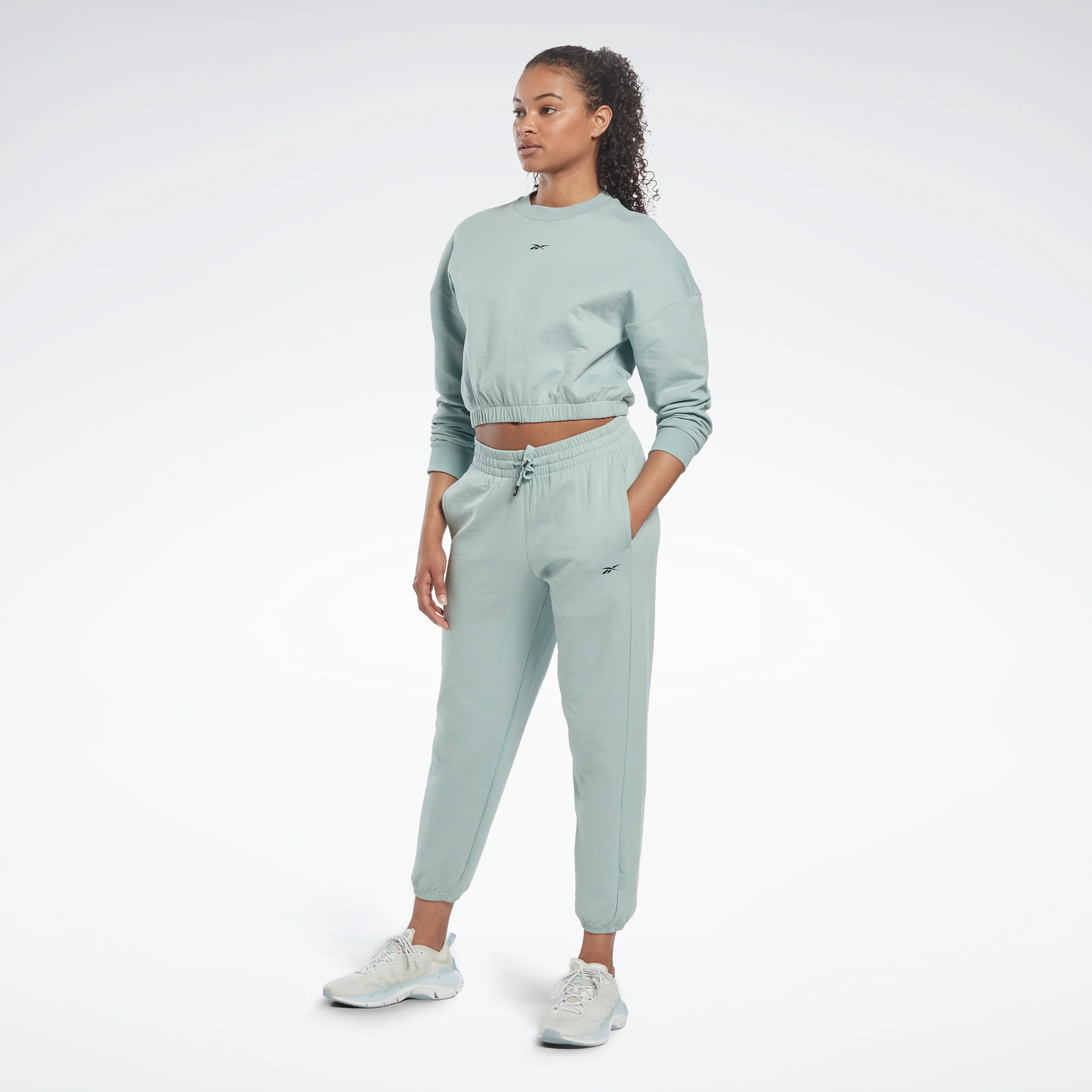 Reebok Apparel Women Dreamblend Cotton Midlayer Sweatshirt Seagry - Image 2