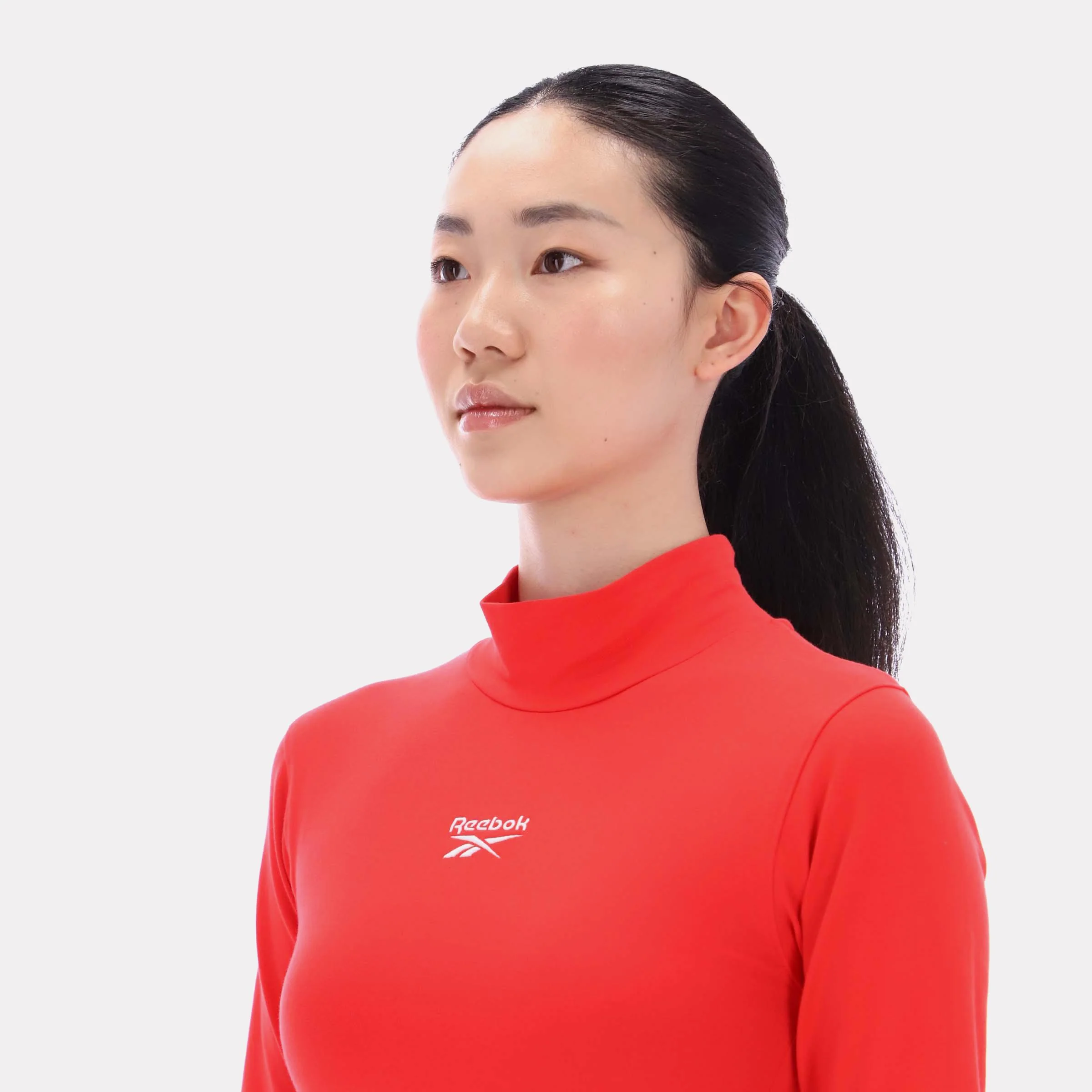 Reebok Apparel Women Energy Mock Neck Crop Top ENERGY RED - Image 3