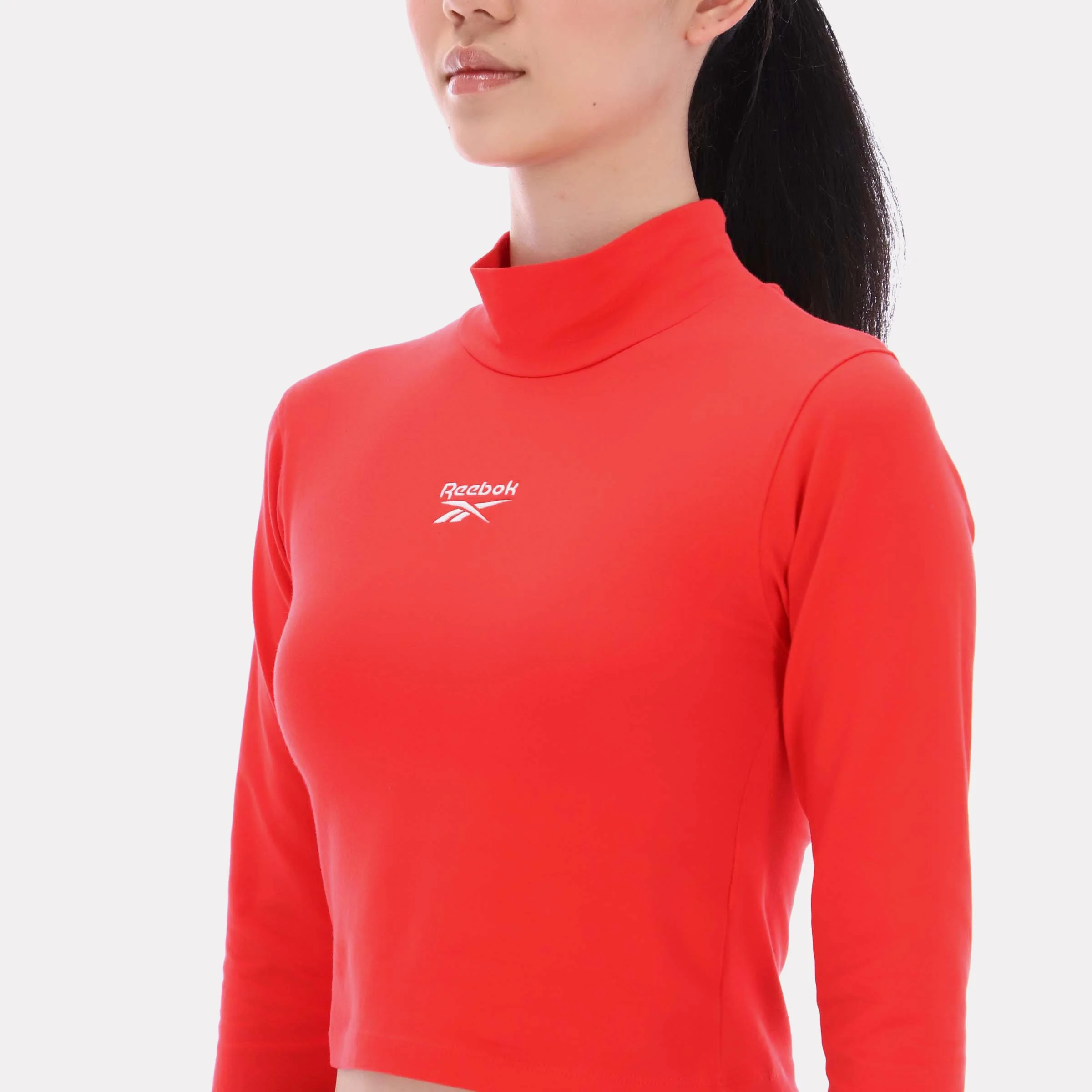 Reebok Apparel Women Energy Mock Neck Crop Top ENERGY RED - Image 4
