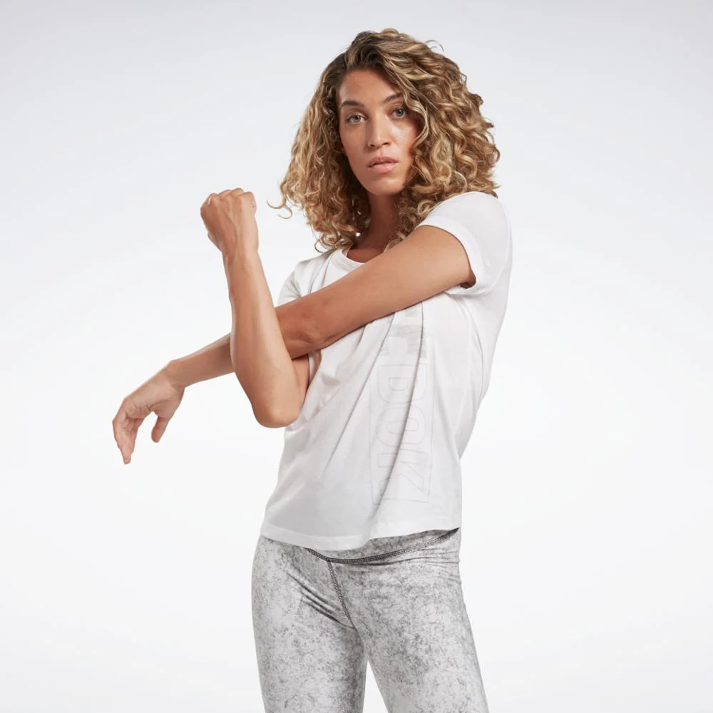 Reebok Apparel Women Graphic T-Shirt WHITE